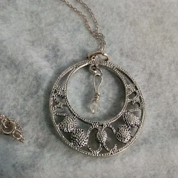 Hand Crafted Swarovski Crystal Necklace Pendant Sterling Silver Chain 18" - Picture 5 of 5